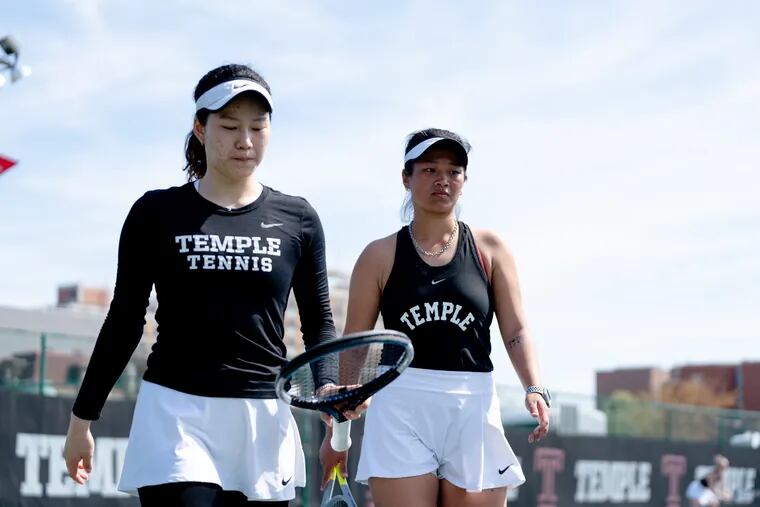Temple doubles partners Jamie Wei (right) and Maiko Uchijima were 25th in the country in the most recent ITA rankings.