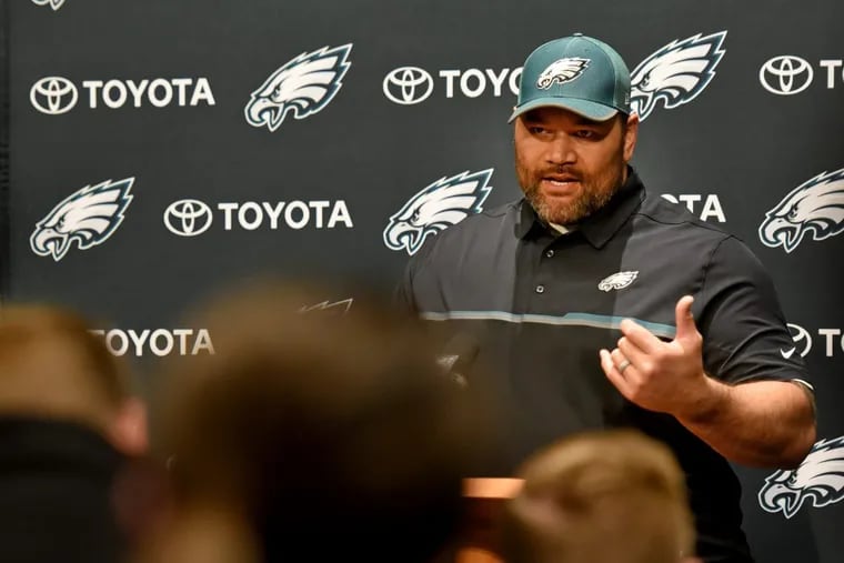 Eagles defensive tackle Haloti Ngata talks to the media on Thursday after signing with the Eagles.
