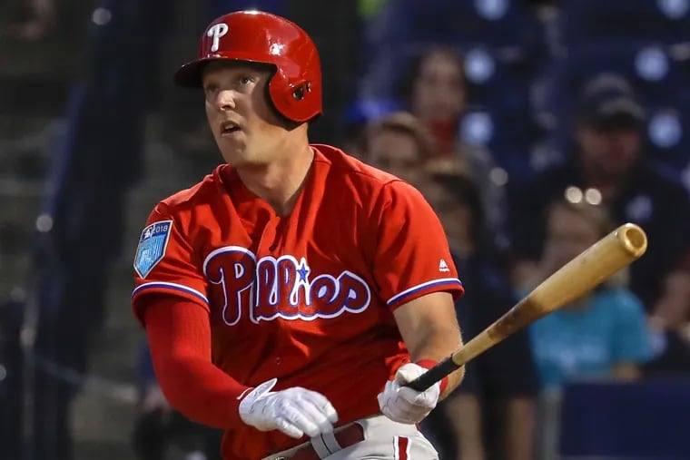 Rhys Hoskins batted leadoff for the Phillies Monday, but Gabe Kapler doesn’t expect to keep him at the top of the order.