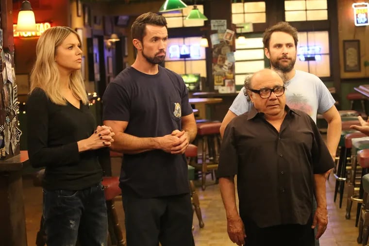 IT'S ALWAYS SUNNY IN PHILADELPHIA – Season 13. Pictured: Kaitlin Olson as Dee, Rob McElhenney as Mac, Danny DeVito as Frank, Charlie Day as Charlie.