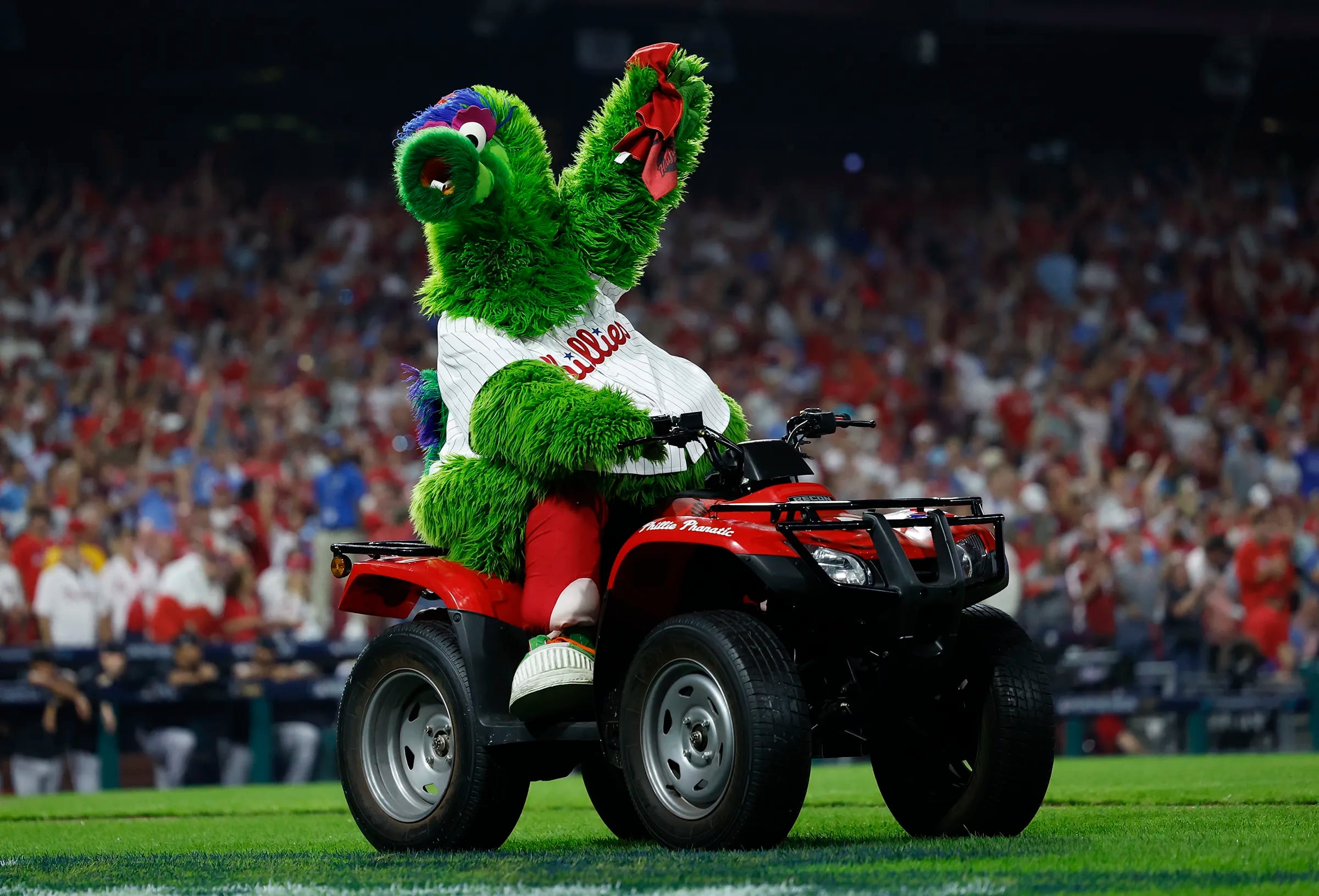 The Phillie Phanatic and the Phillies will be at Citizens Bank Park in Games 1 and 2. 