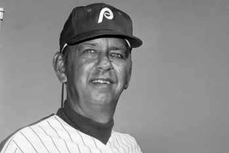 Danny Ozark, whose 1976 and 1977 Phillies won more games than any in franchise history. He is shown in a 1974 photo.