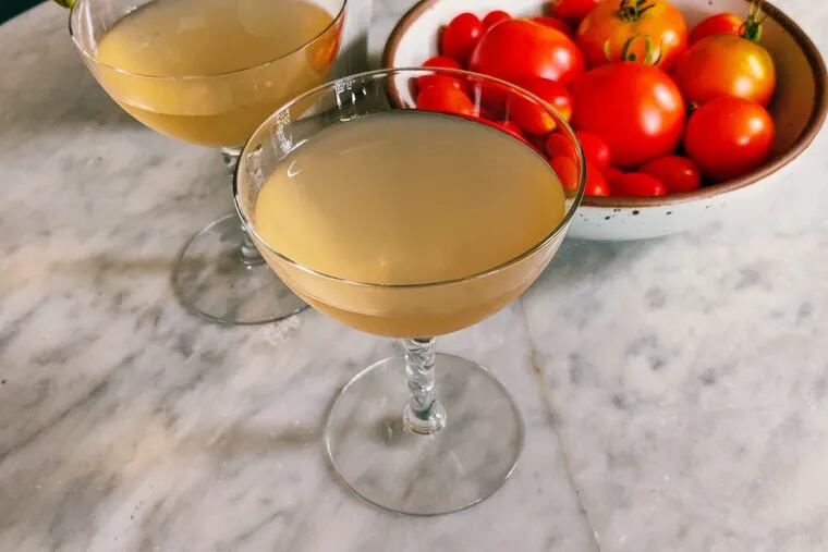 Using peak-season fruit, this tomato water martini tastes like walking through a garden at sunset.