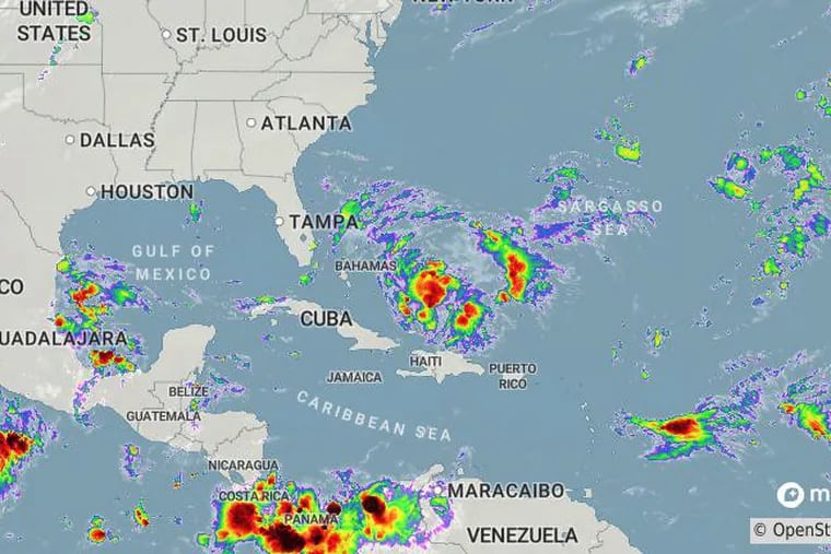 The disorganized mass near the Bahamas that might grow into Humberto, the eighth tropical storm of the Atlantic season.