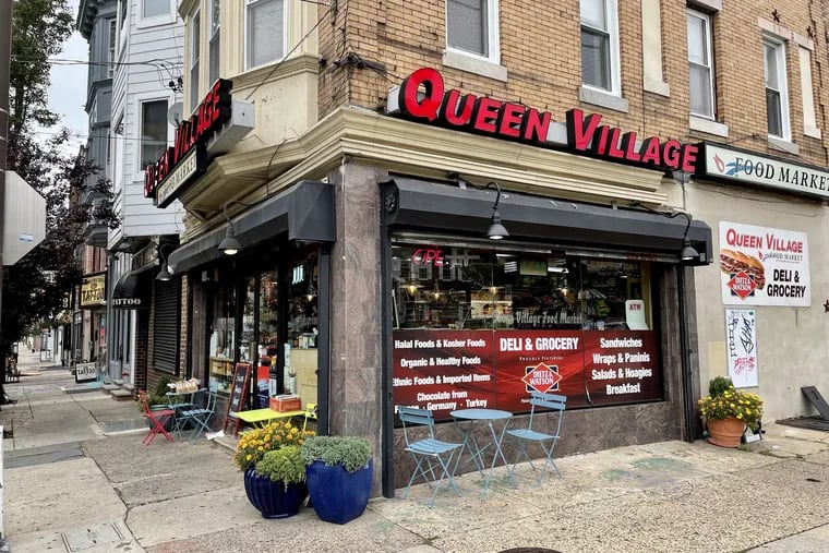 The exterior of Queen Village Food Market at Fourth and Bainbridge Streets promises hoagies and cold cuts. Inside is a treasure trove of Turkish-style ingredients and Mediterranean cheese.