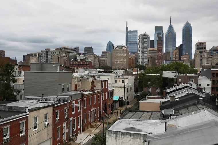 The Philadelphia skyline pictured from Southwest Center City. “The valuation gap is a direct result of decades of purposeful, sustained segregation by the government — federal, state, local,” says Corinne O’Connell, chief executive officer at Habitat for Humanity Philadelphia.