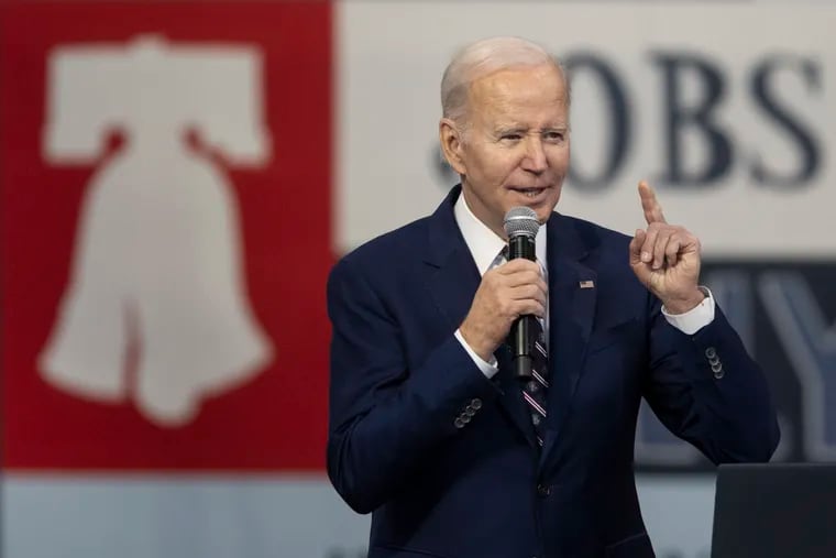 President Joe Biden unveils his budget proposal on Thursday, March 9, 2023, at the Finishing Trades Institute in Northeast Philadelphia.