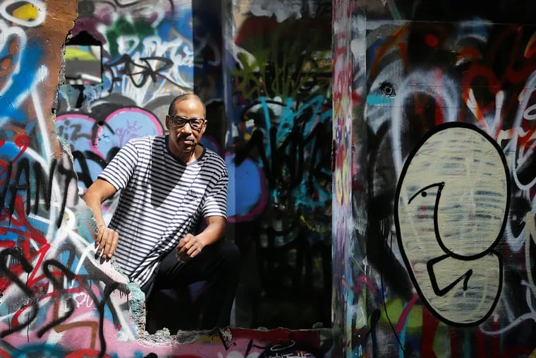 Darryl McCray, better known by his tagging name "Cornbread," visited Graffiti Pier on Friday. Conrail is selling the iconic space and a public park is planned.