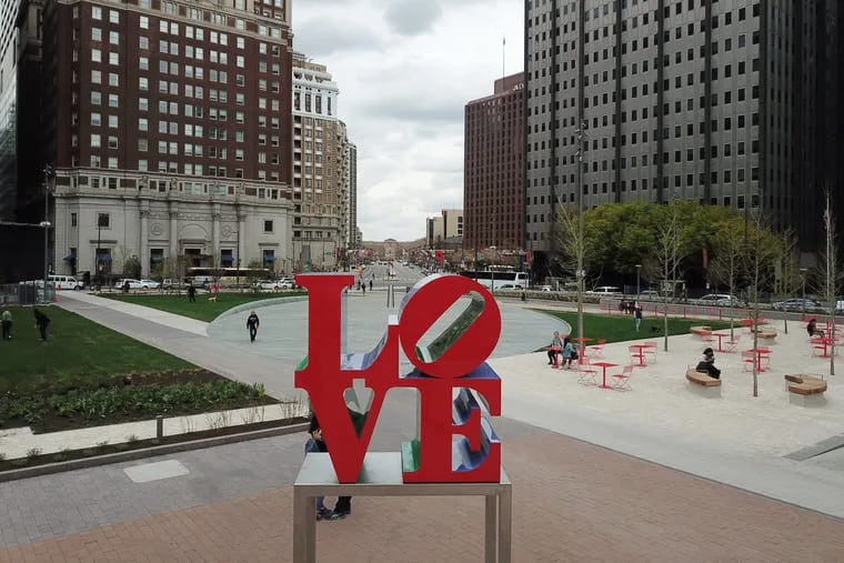 The redesigned Love Park Tuesday April 24, 2018.