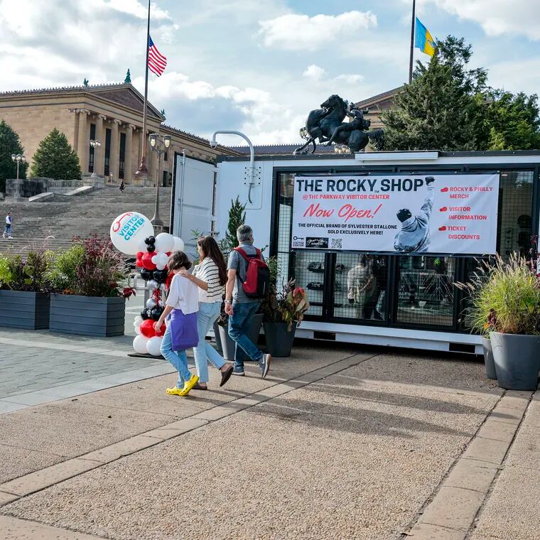 The Visitors Center is doubling down on the fictional Philly fighter. They opened a "Rocky shop" in front of the Art Museum steps.