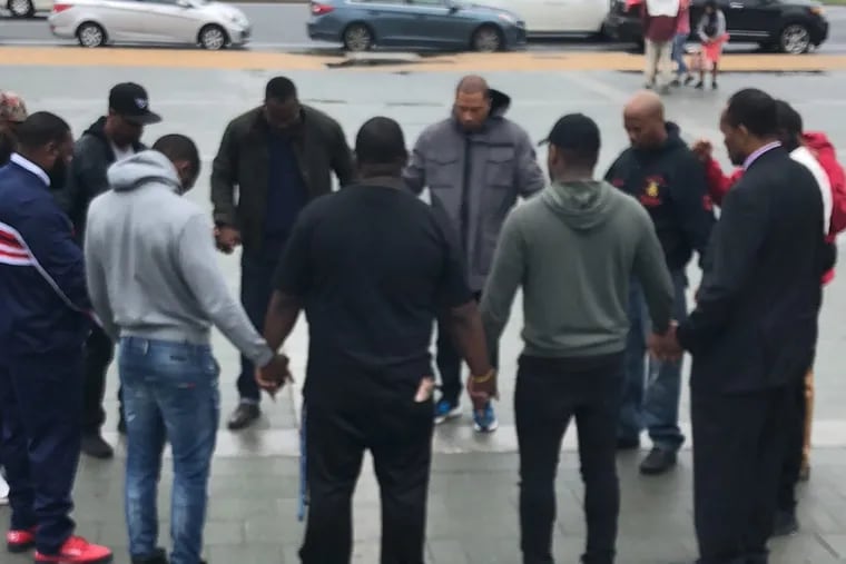 The first-ever meetup of a group called When Black Men Pray took place Saturday near the steps of the Philadelphia Museum of Art.