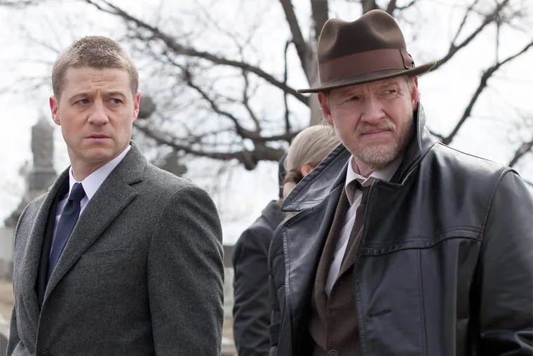 "Gotham" comes at the Batman story at an angle, with Benjamin McKenzie (left) as a young James Gordon and Donal Logue as cantankerous cop Harvey Bullock.