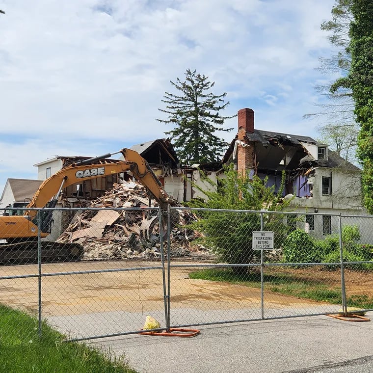 Devereux Advanced Behavioral Health's Devon campus was demolished this week. A Main Line home developer will construct 10 single-family homes on the property.