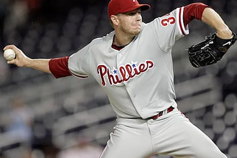 Roy Halladay will make his first postseason start in Game 1 of the NLDS. (Yong Kim/Staff Photographer)