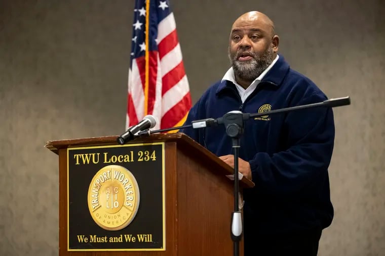 Willie Brown, president of Transport Workers Union Local 234, speaking last week with reporters about the demands it's given SEPTA. On Tuesday, Brown said SEPTA has addressed most of its concerns.
