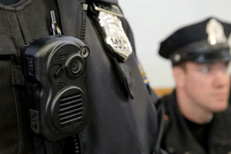 An image of a police body camera in Philadelphia.
