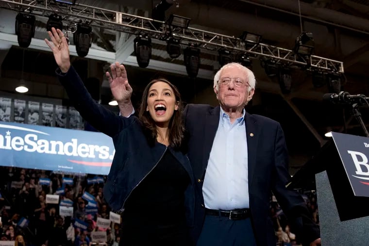U.S. Sen. Bernie Sanders and by U.S Rep. Alexandria Ocasio-Cortez, pictured in a 2020 file photo, have backed Helen Gym in the Philadelphia mayoral race.