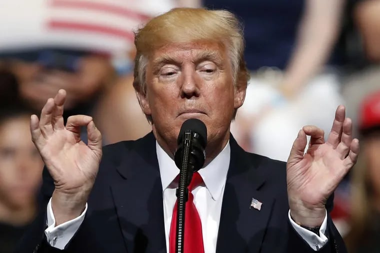President Trump speaks during a rally on June 21 in Cedar Rapids, Iowa.