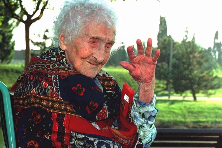 FILE -- Oct 17, 1995 file of Jeanne Calment, believed to be the world's oldest person, who died Monday August 4, 1997 at the age of 122  in her nursing home in Arles, southern France. (AP Photo/File)