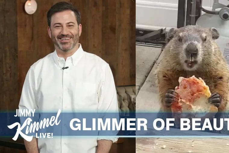Jimmy Kimmel reacted to Philadelphia's Pizza Groundhog on his Thursday show.
