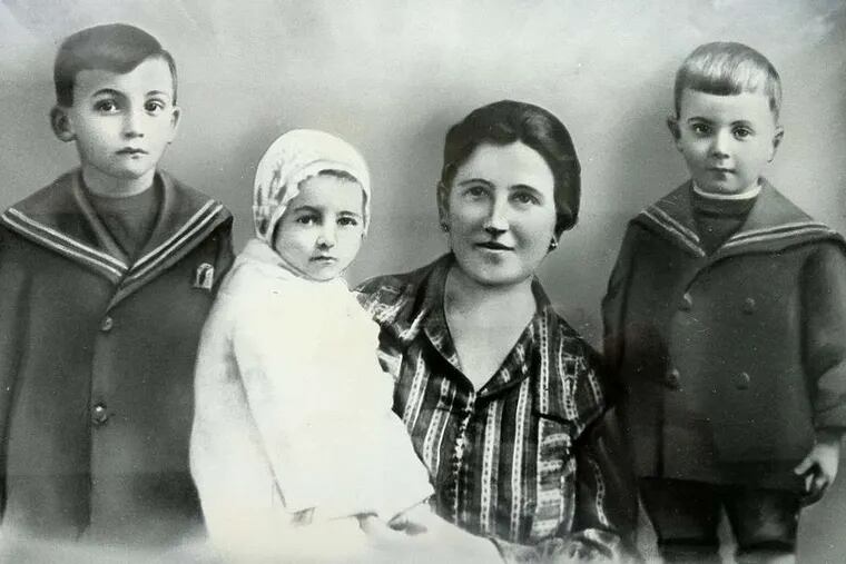 The Cappelletti family,newly arrived from Italy, about 1929. From left, Giovanni, his brother Michael, his mother, Emma, and brother Tony.