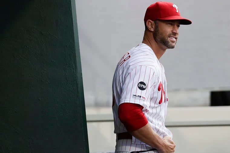 Phillies Manager Gabe Kapler in the dugout before the Phillies played the Pittsburgh Pirates on Monday, August 26, 2019 in Philadelphia.