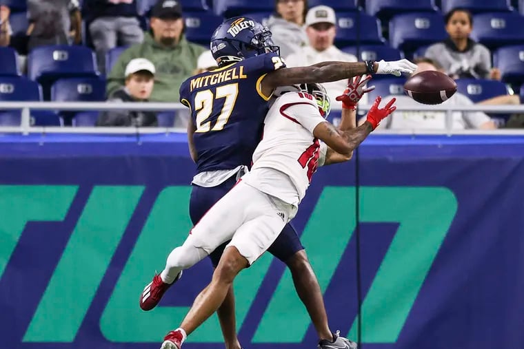 Toledo DB Quinyon Mitchell was selected in the first round of the 2024 NFL Draft by the Eagles.
