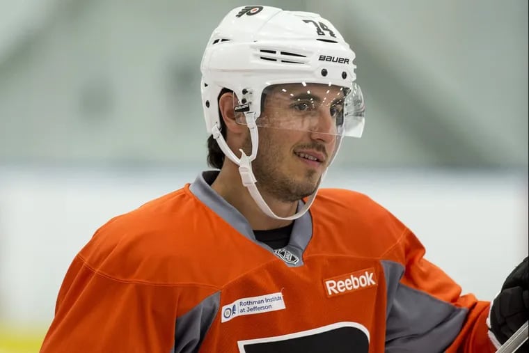 Flyers center Mike Vecchione at the team’s development camp at the Skate Zone in Vorhees on July 9, 2017.