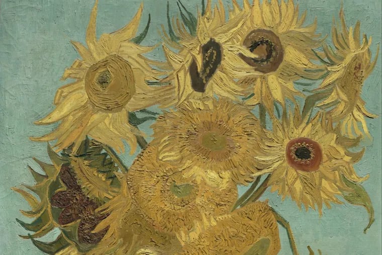 “Sunflowers” by Vincent van Gogh, 1888 or 1889. Detail.