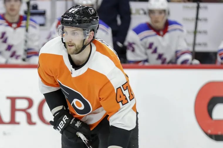 Flyers defenseman Andrew MacDonald will likely miss 4-6 weeks with an apparent knee injury.