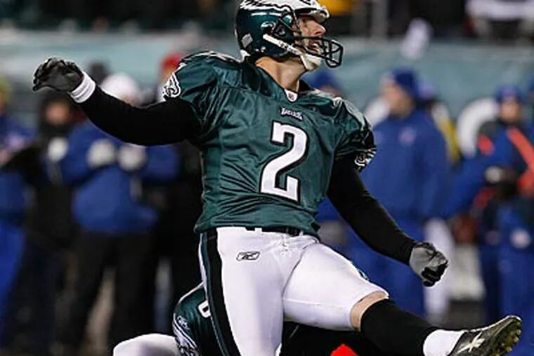 "The Eagles may just be taking precautions," David Akers' agent said about the team drafting a kicker. (Ron Cortes/Staff file photo)