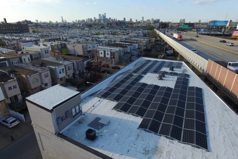 Pictured is a Solar States installation on a commercial building in South Philadelphia.