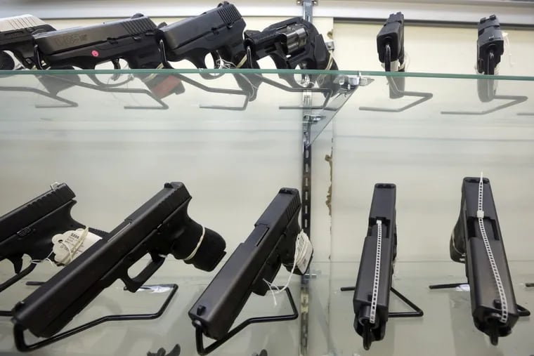 Guns on display a store in Miami in June 2016.