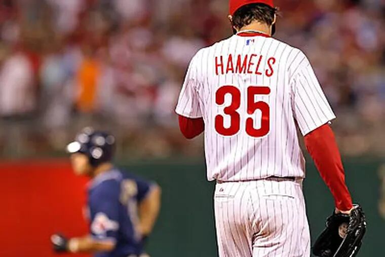 Cole Hamels took a no-hitter into the seventh inning, then gave up two home runs. (Steven M. Falk/Staff Photographer)