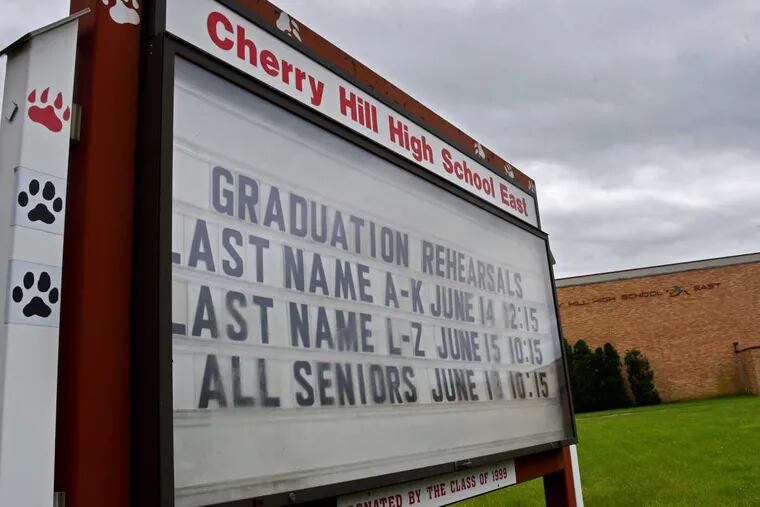 Cherry Hill High School East, May 22, 2018. The principal apologized for language on prom tickets that told students to party like it was 1776.