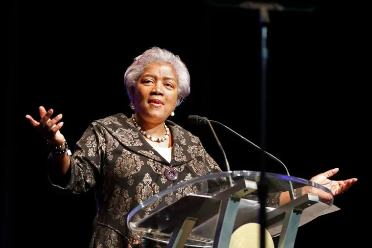 FILE - This May 7, 2018 file photo shows Donna Brazile speaking at the inauguration of New Orleans Mayor Latoya Cantrell in New Orleans. Fox News says it has hired former Democratic National Committee chief Brazile as a political commentator.
She had been let go from a similar role at CNN in 2016 after it was revealed that she had shared material about topics that would be addressed at a Democratic forum with Hillary Clinton’s campaign. (AP Photo/Gerald Herbert, File)