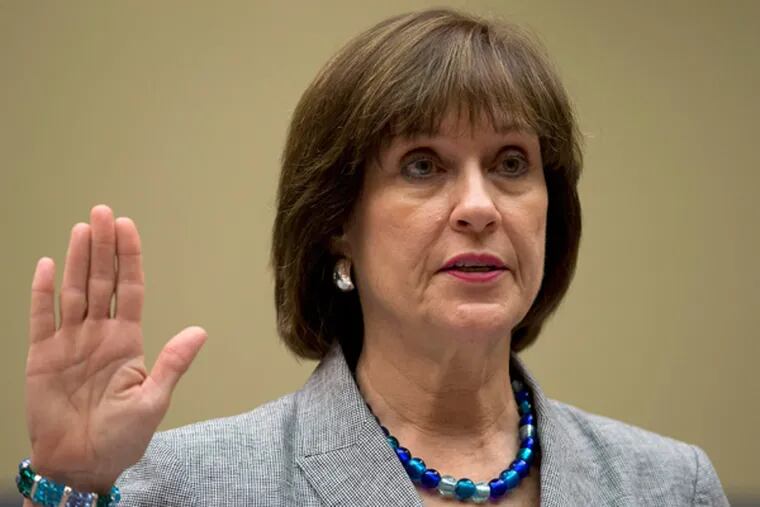 IRS official Lois Lerner is sworn in on Capitol Hill in Washington, Wednesday, May 22, 2013, before the House Oversight Committee hearing to investigate the extra scrutiny IRS gave to Tea Party and other conservative groups that applied for tax-exempt status. Lerner told the committee she did nothing wrong and then invoked her constitutional right to not answer lawmakers' questions. (AP Photo/Carolyn Kaster)
