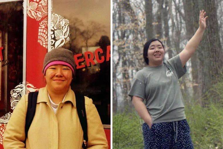At left, Alicia Liu in 2019 before coming out as gay; at right, Liu enjoying spring 2020 in the Sourland Mountains, after leaving her church and beginning to forgive members for homophobia she experienced.