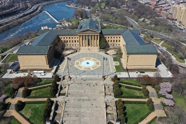 The steps of the Philadelphia Museum of Art are largely deserted during the coronavirus outbreak in Philadelphia, March 26, 2020