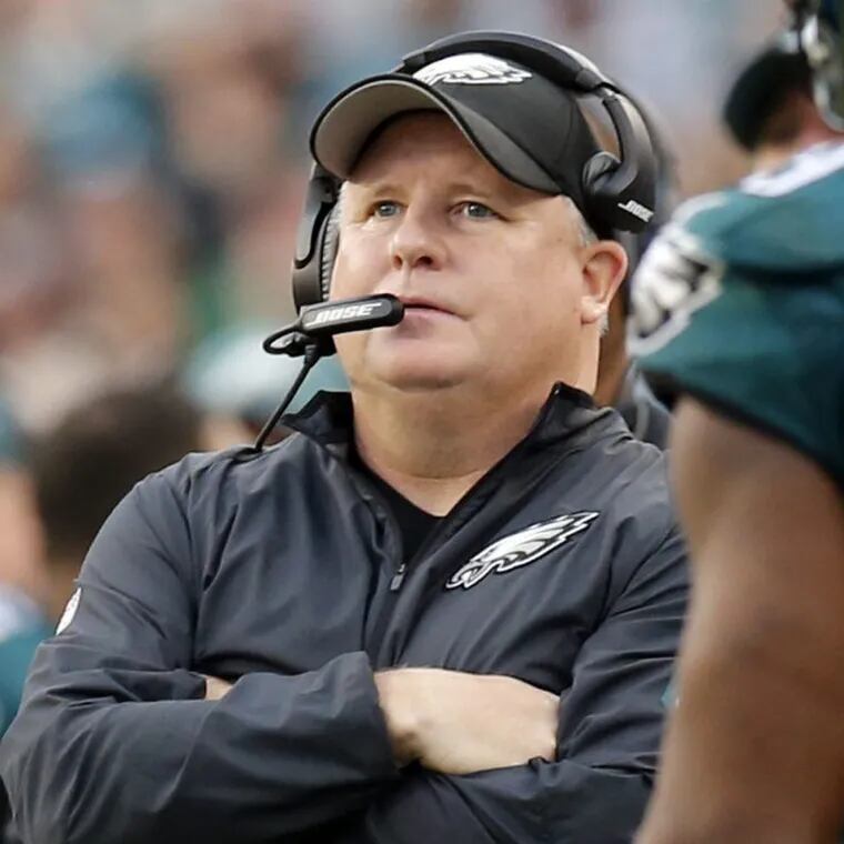 Former Eagles coach Chip Kelly during one of his final games late in the 2015 season.