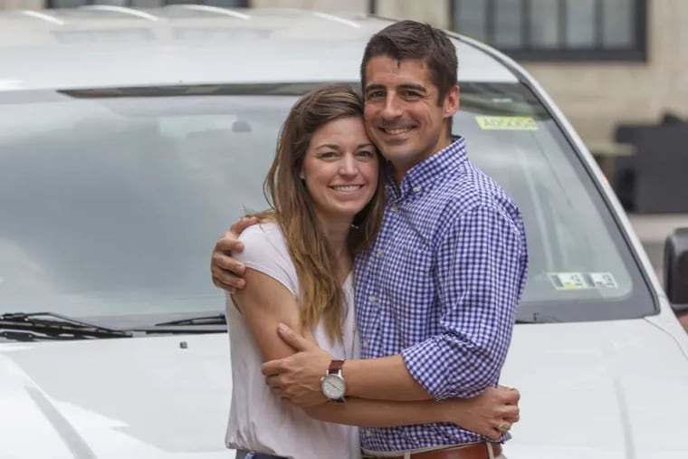 Melissa Schipke and Nick Marzano met in an UberPool six months ago, and now they’re engaged. They are shown in front of an Uber car.
