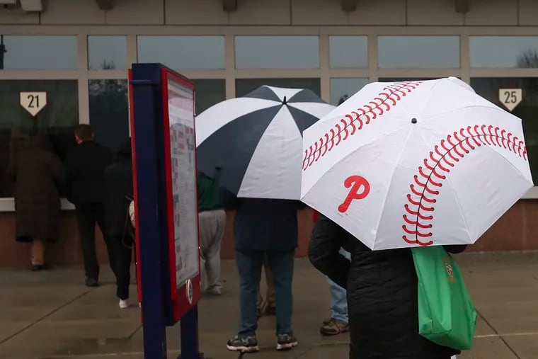Rain is again a factor for the Phillies' game against the Reds on Wednesday.