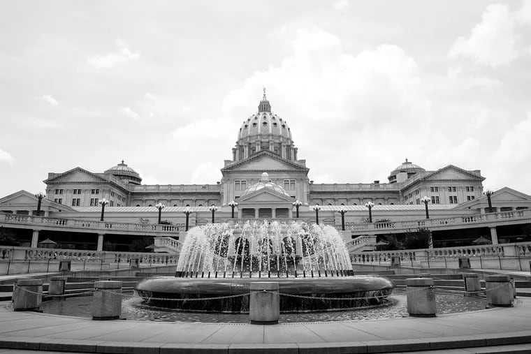 Shown is the Pennsylvania Capitol building in Harrisburg, Pa., Monday, July 10, 2017. (AP Photo/Matt Rourke)