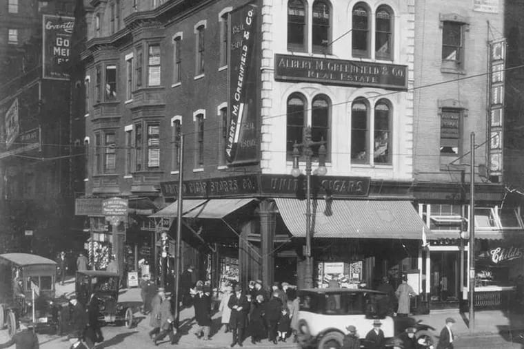 Albert Greenfield housed his headquarters at the corner of 15th and Chestnut Streets, as seen in November 1922.