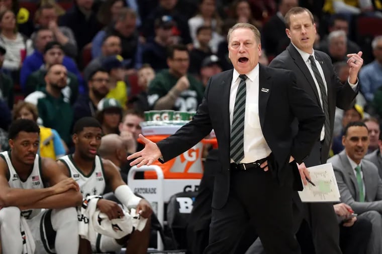 Michigan State Spartans coach Tom Izzo in the first half against Michigan Sunday, March 17, 2019 in the Big Ten tournament championship game at the United Center in Chicago, Ill. (Brian Cassella/Chicago Tribune/TNS)