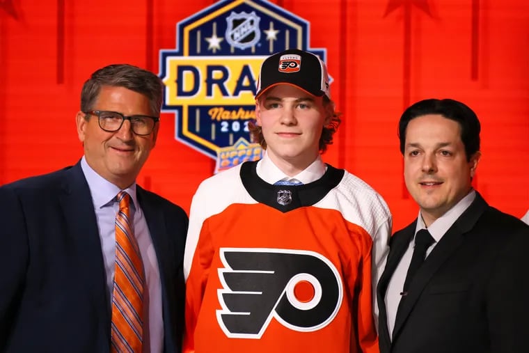 The Flyers selected defenseman Oliver Bonk of the London Knights with their second pick of the first round.