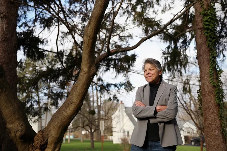 Nancy Guenst, the newly elected state representative for Pennsylvania's 152nd District, outside her home in Hatboro. Guenst, a Democrat, won a Montgomery County seat that had long been held by Republicans.