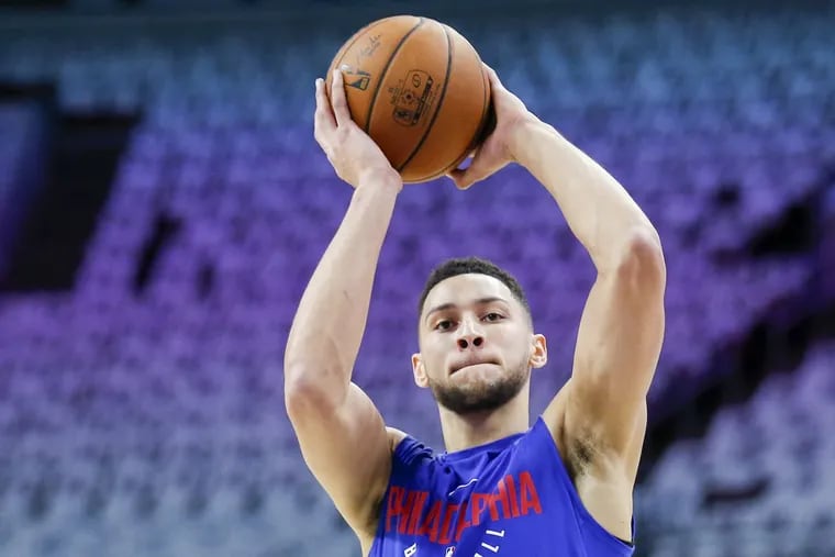 Sixers guard Ben Simmons hasn’t launched a three-pointer in a game since Jan. 3.