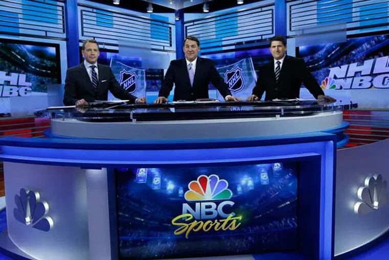 NHL Live, airing on the NBC Sports Network, is now produced in the new Stamford complex. Here is the NHL Live team of Liam McHugh, Mike Milbury and Keith Jones. The NBC Sports headquarters employees are expected to relocate there this summer.