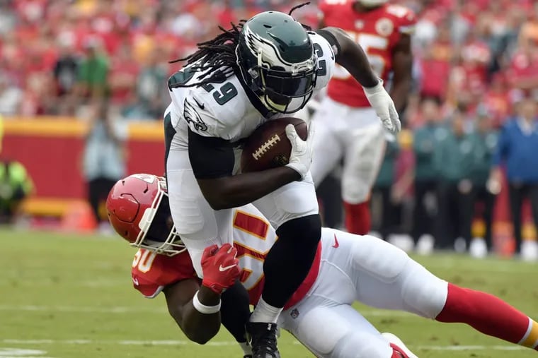 Eagles running back LeGarrette Blount had zero carries on Sunday against the Chiefs.
